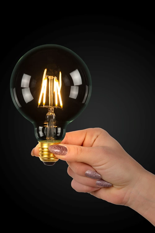 Lucide G125 Class B - Filament bulb - Ø 12,5 cm - LED Dim. - E27 - 1x7W 2700K - Transparant - atmosphere 1